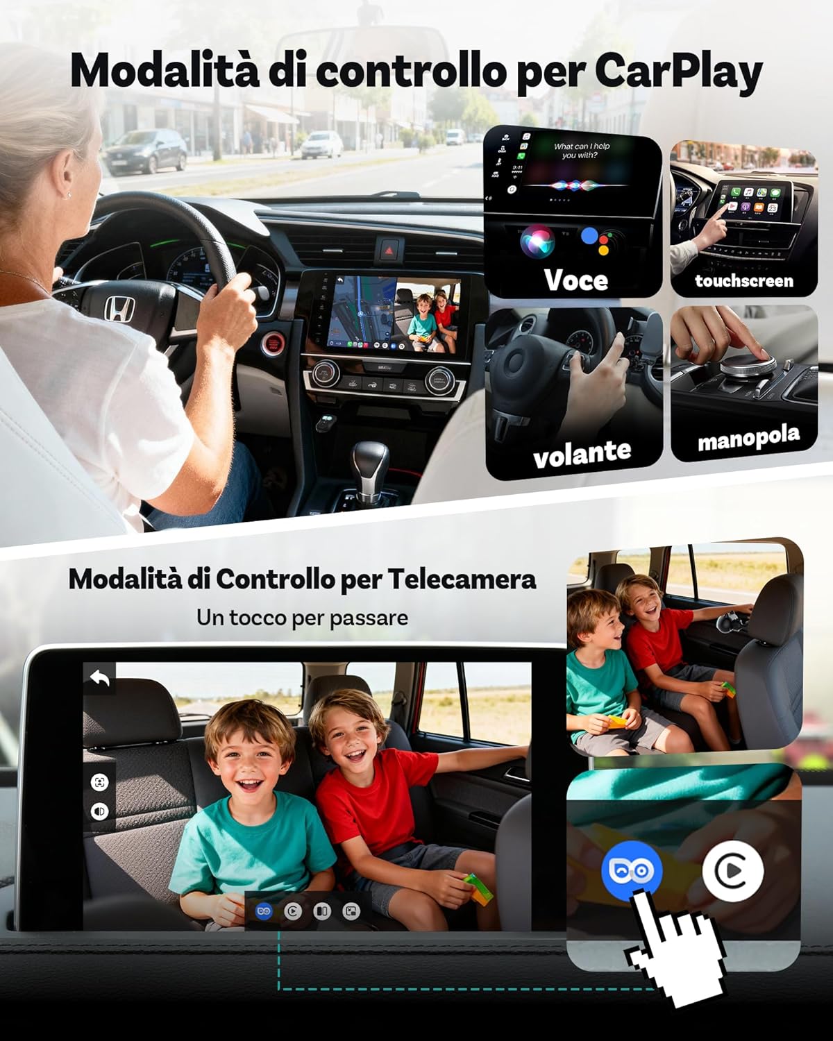 Monitor Bambini Integrato CarPlay Wireless